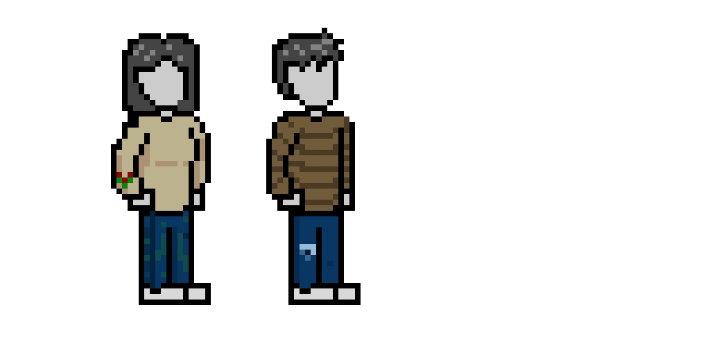 pixel man and woman