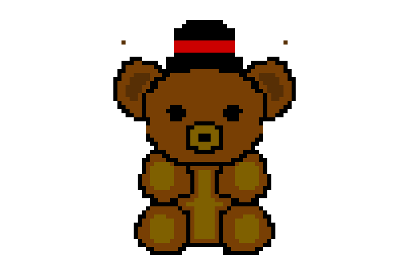 Freddy as a teddy pixel art