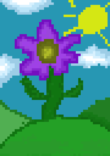 Purple flower on a sunny hill