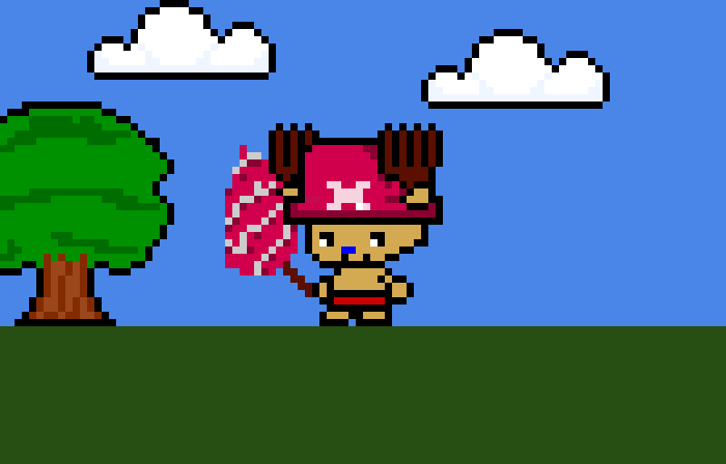chopper eating cotton candy
