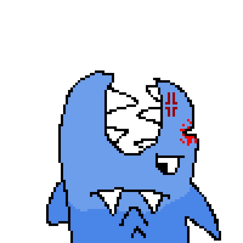 After the attack from â¨€, Feesh will now take a break to heal.He will be appearing in less art now