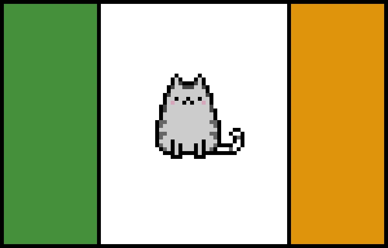 cool irish with cat flag