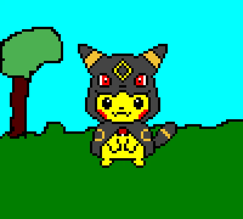 Cosplay pikachu w/ background