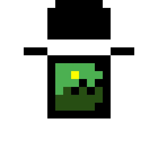 dino pixel with a top hat @dinopixel 