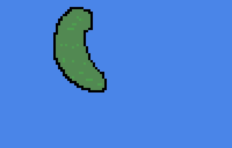 Instead of pixel art its pickle art 