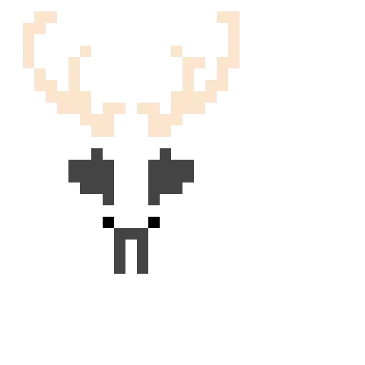 My first ever pixel art, its a deer skull