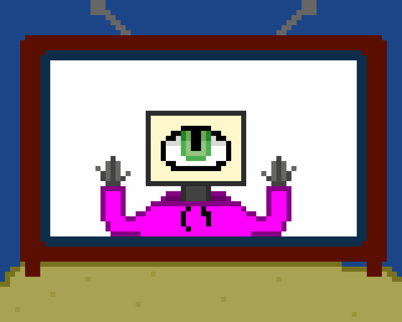 Esme trapped Milo in a TV (its a screen in a screen :3)