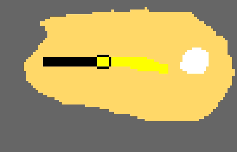 extremely bright flashlight pointed at a marshmallow requested by just username