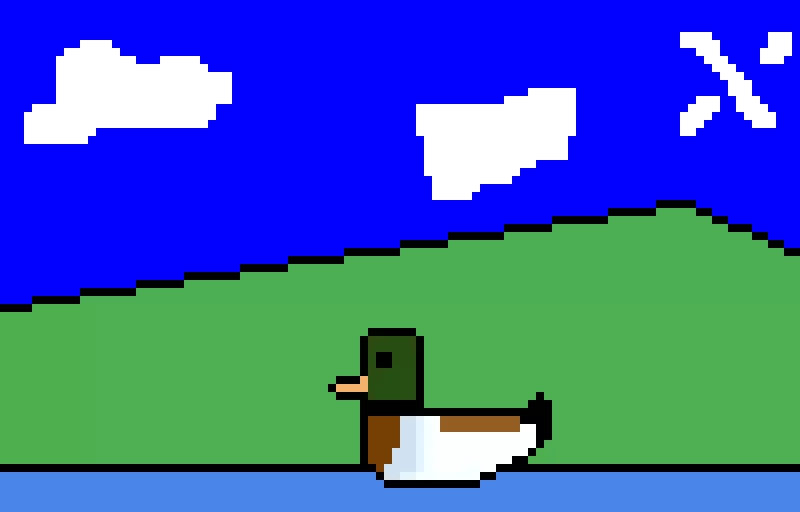 mel is his name being a duck is his game