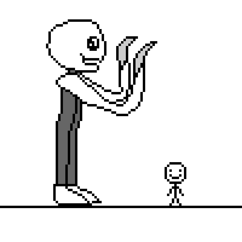 my new ocs tall guy and regular person