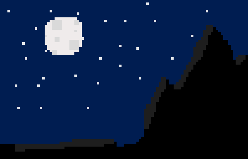 night time wwith the mountains