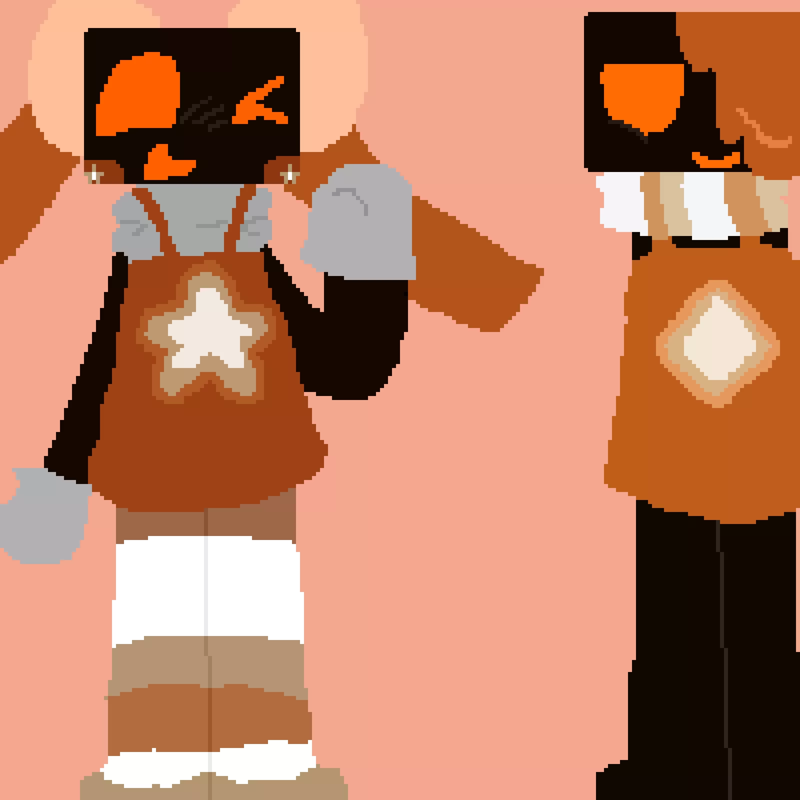 part five of making my friends ocs wear my favorite dandys world skins credits in the comments