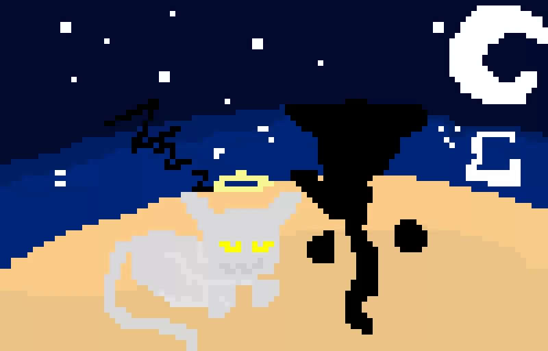 relax-a-bit-angel-and-chester-on-the-beach-at-night