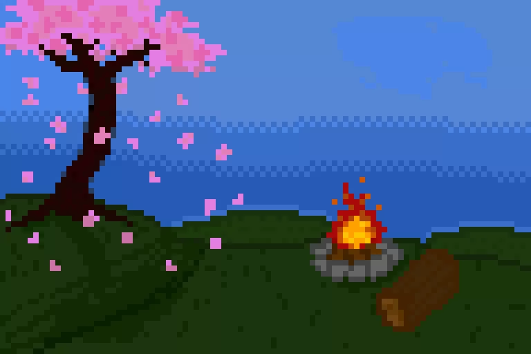 rest by the cherry blossom