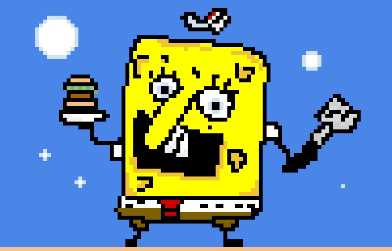 spongebib rectangle trousers