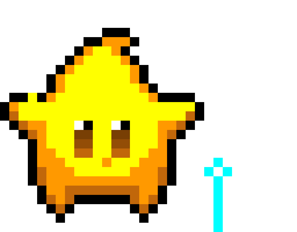 Luma and the star wand pixel art