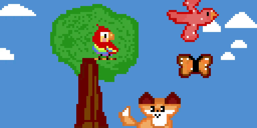 Art test (The parrot is not by me)