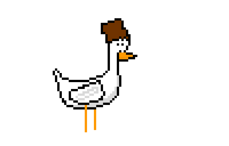 Simple duck with a bag