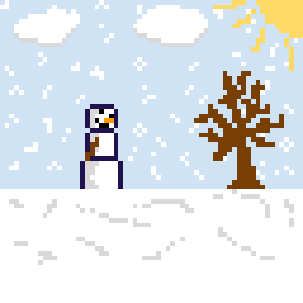 My first pixel art, A snowman!