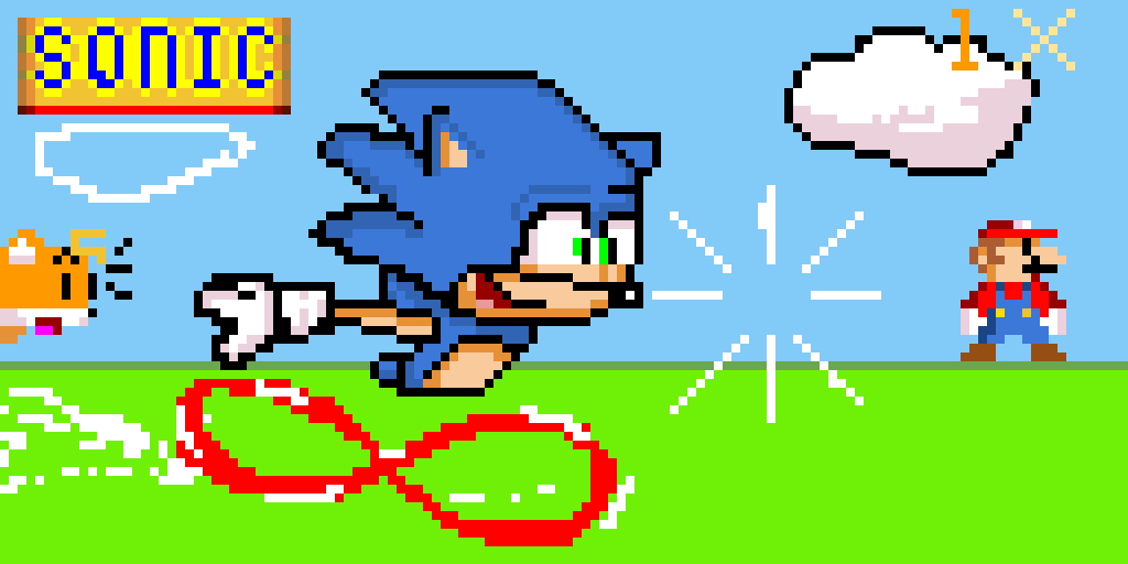 Sonic running to get that ring