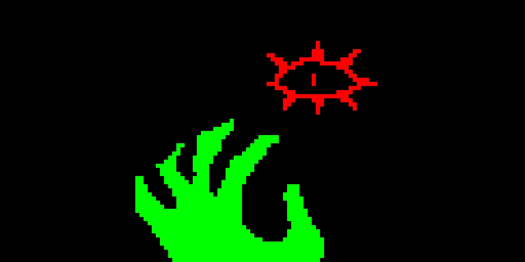 found a cool red eye monster so i made pixel art of it