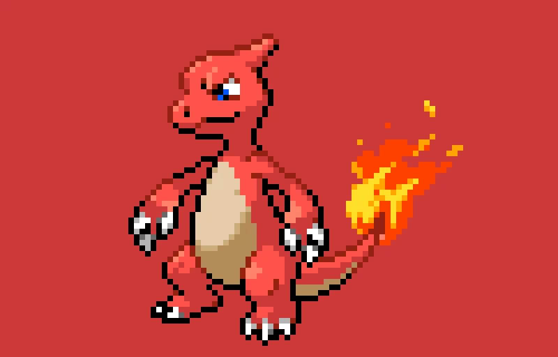 005 charmeleon pokemon pixel art