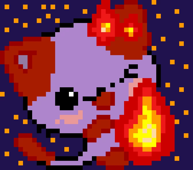 Purple fire cat