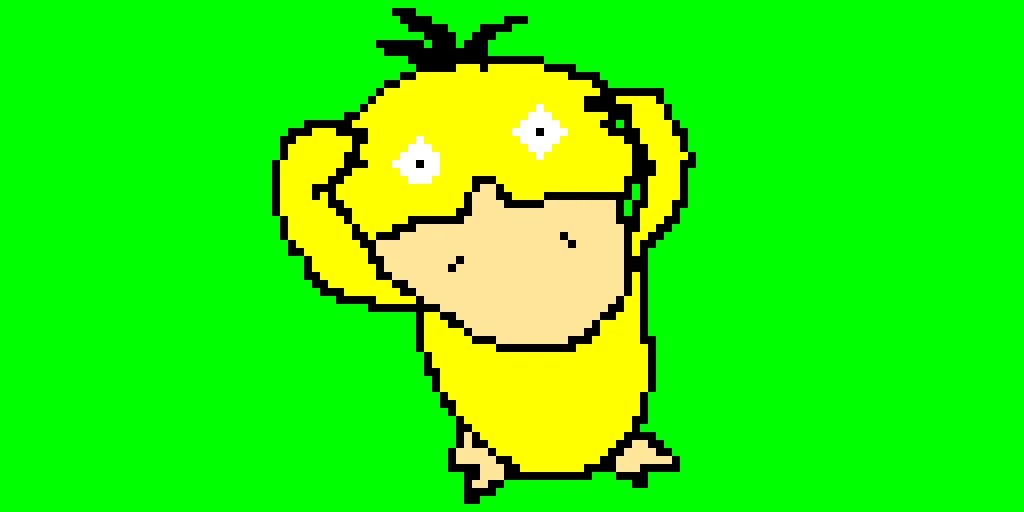 random pixel art YAY psyduck addition