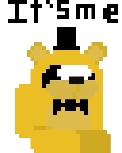 golden freddy crewmate awake and with writing above his head