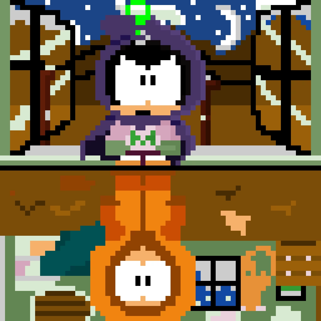 kenny and mysterion i had to make kenny upside down