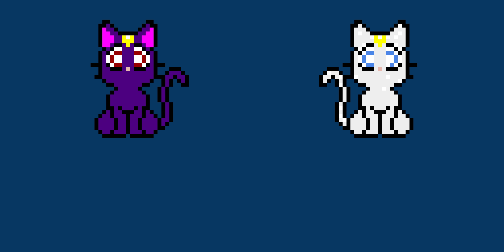 luna and artemis from sailor moon my first pixel