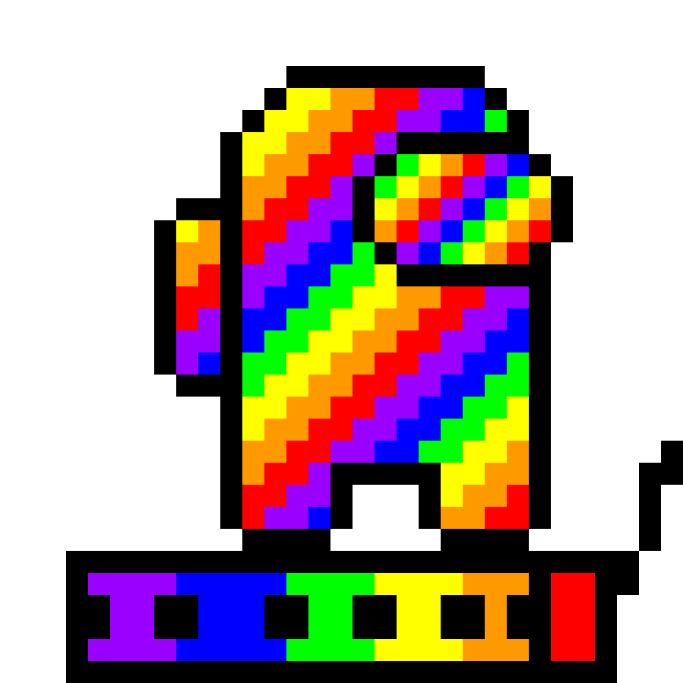 Rainbow among us pixel art
