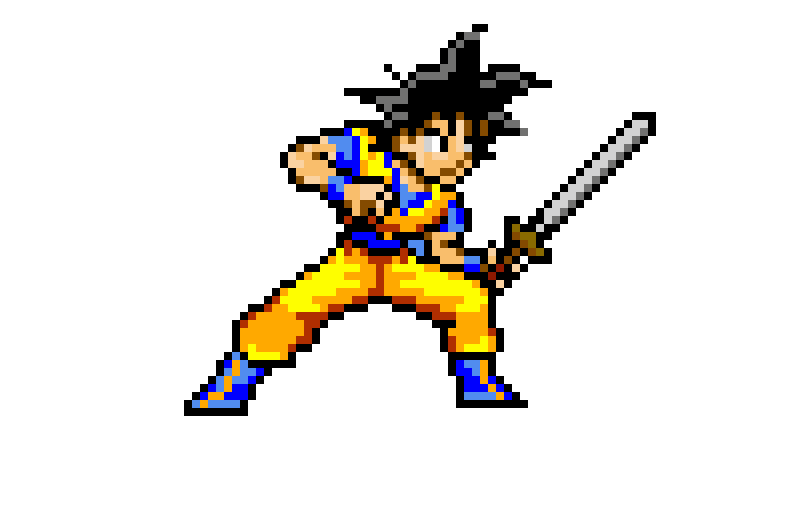Goku with a shapshifting sword