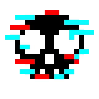 inverted glitched skull credit to rabidpixeler6766