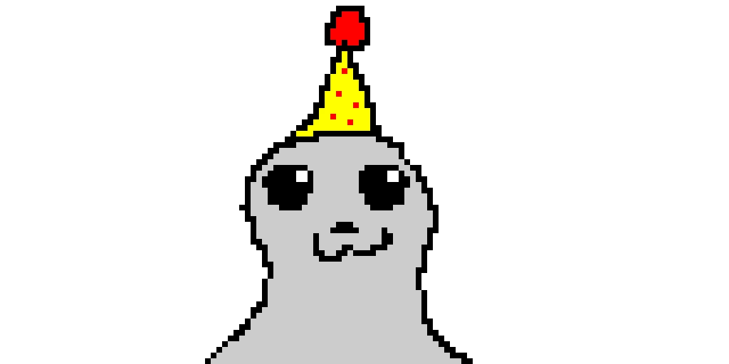 silly seal with a party hat 3