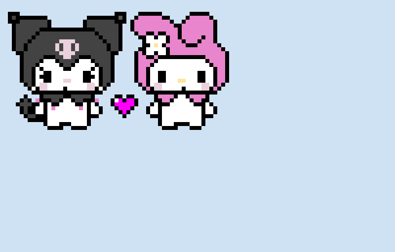 My Melody and Kuromi Pixel Art