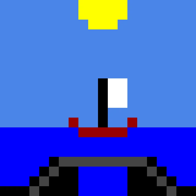 Boat on a flooded city