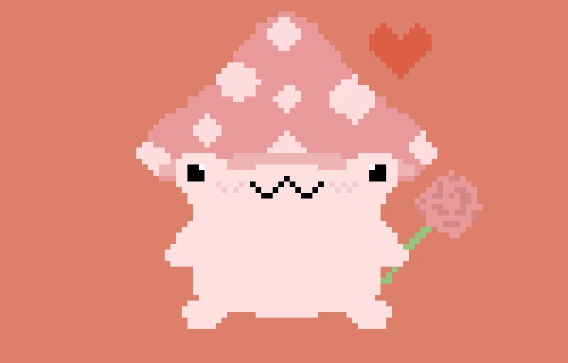 cute rose frog first pixel art please comment what other frog i should do d