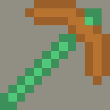 emerald and copper pickaxe credit to freedom fries