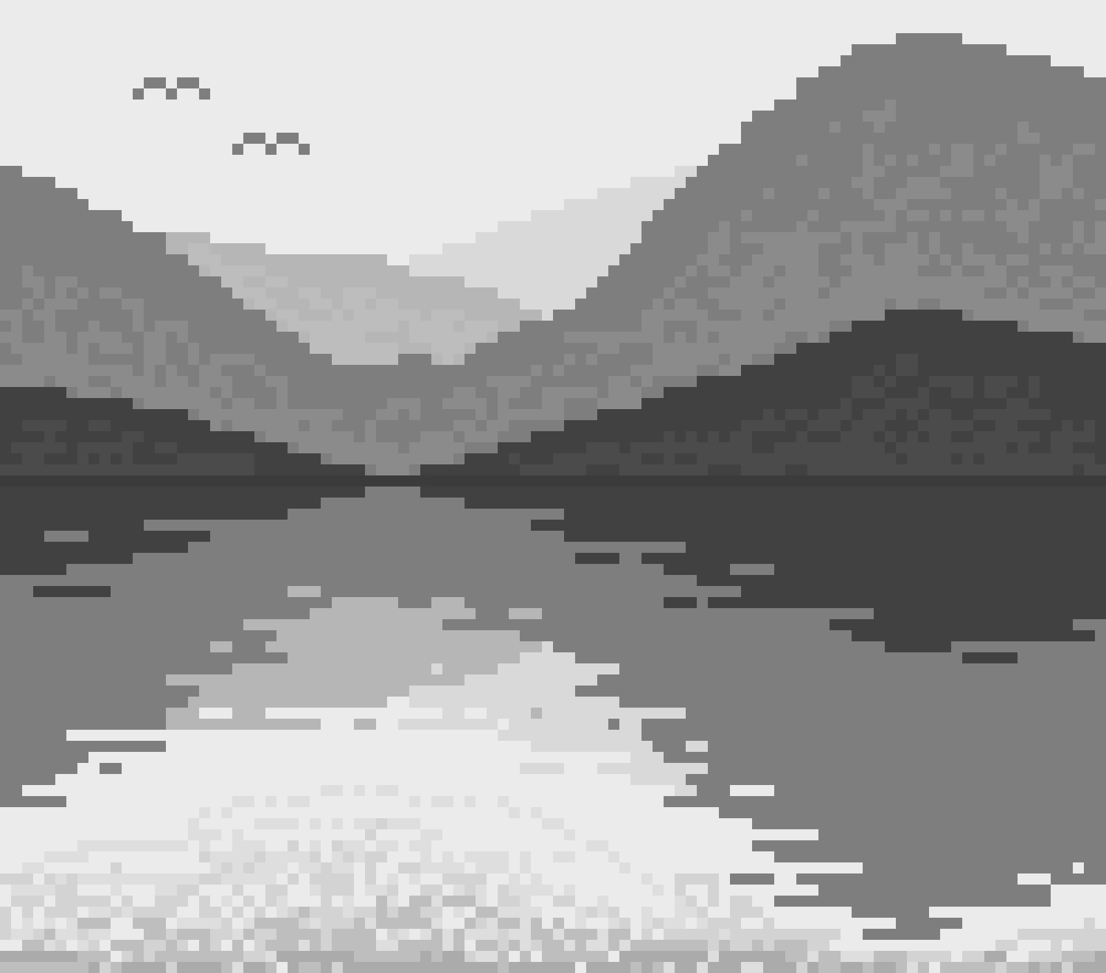 grayscale landscape