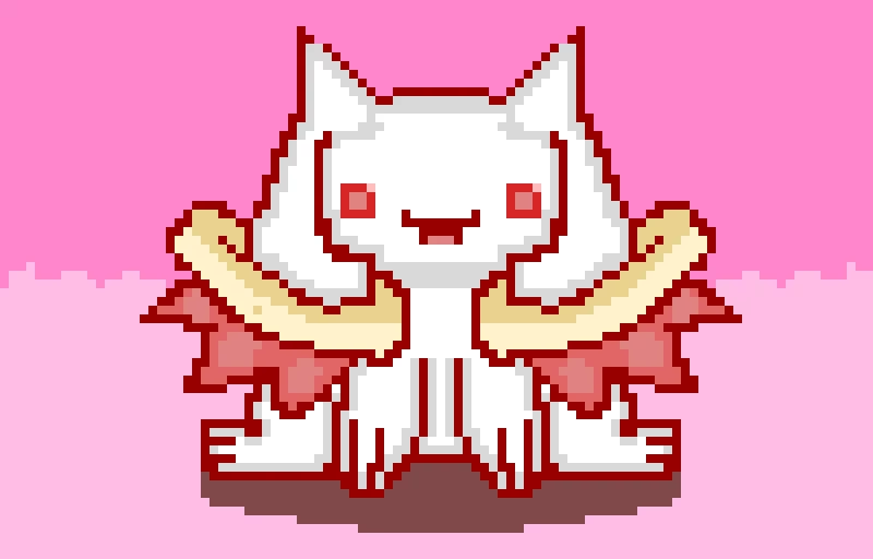 kyubey from madoka magica first art on dinopixel