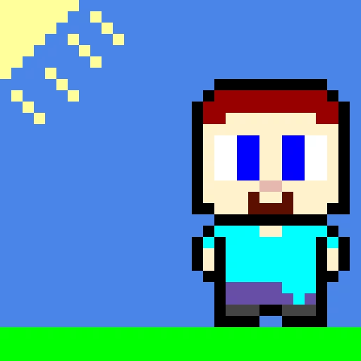 pixel art steve in the overworld