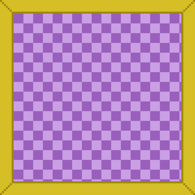 purple checkerboard and gold frame