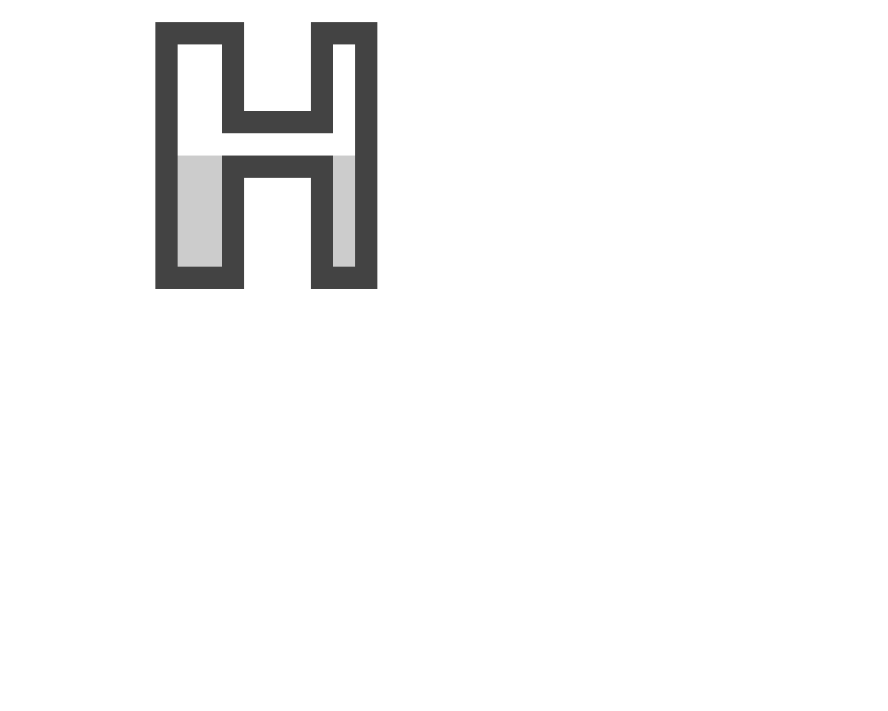 pixel letter H