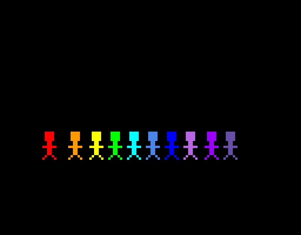 rainbow people in the dark