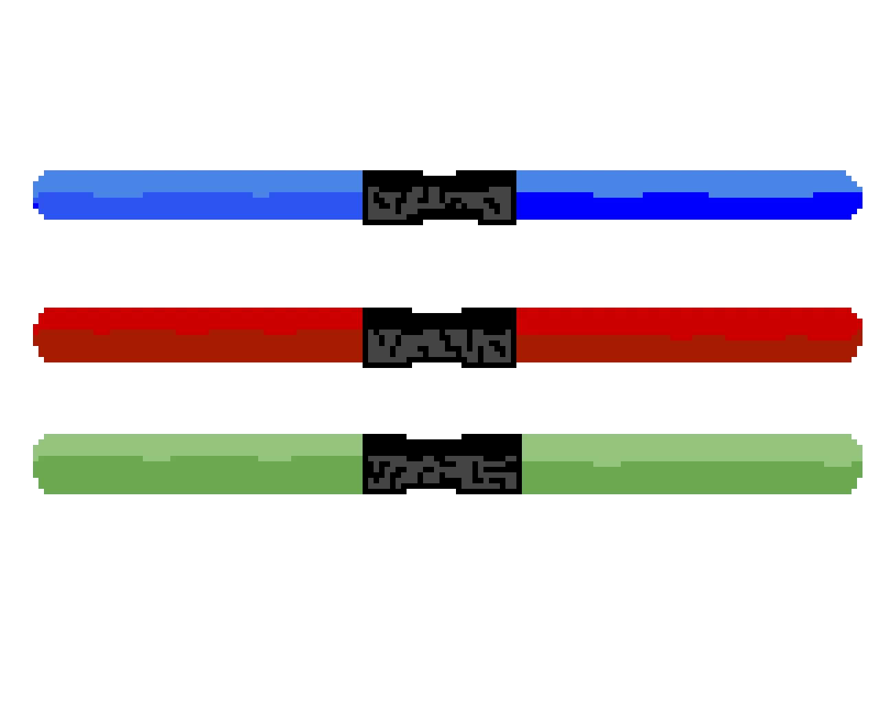 Lightsabers red, blue, green
