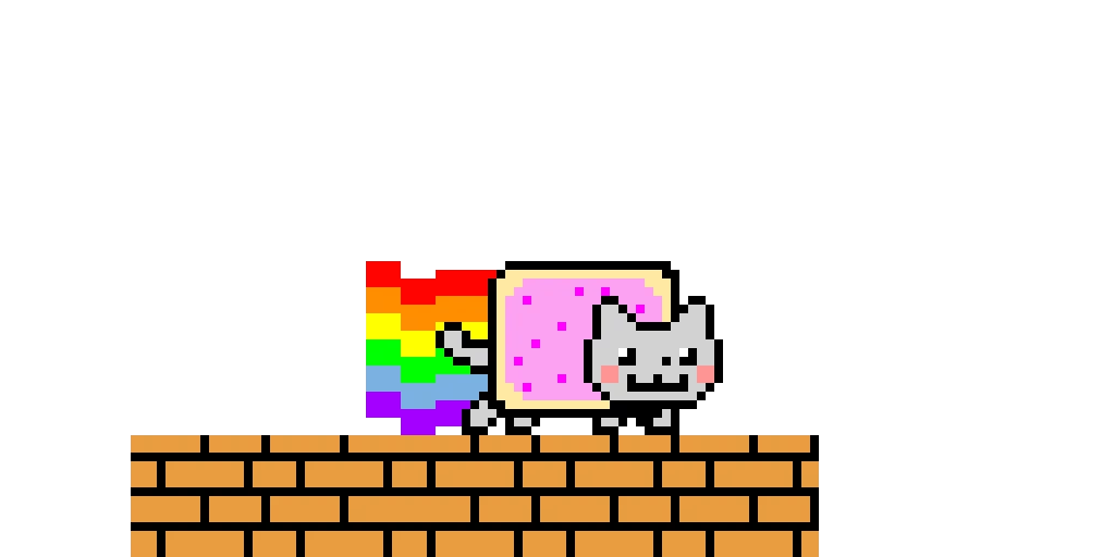 nyan cat on wall