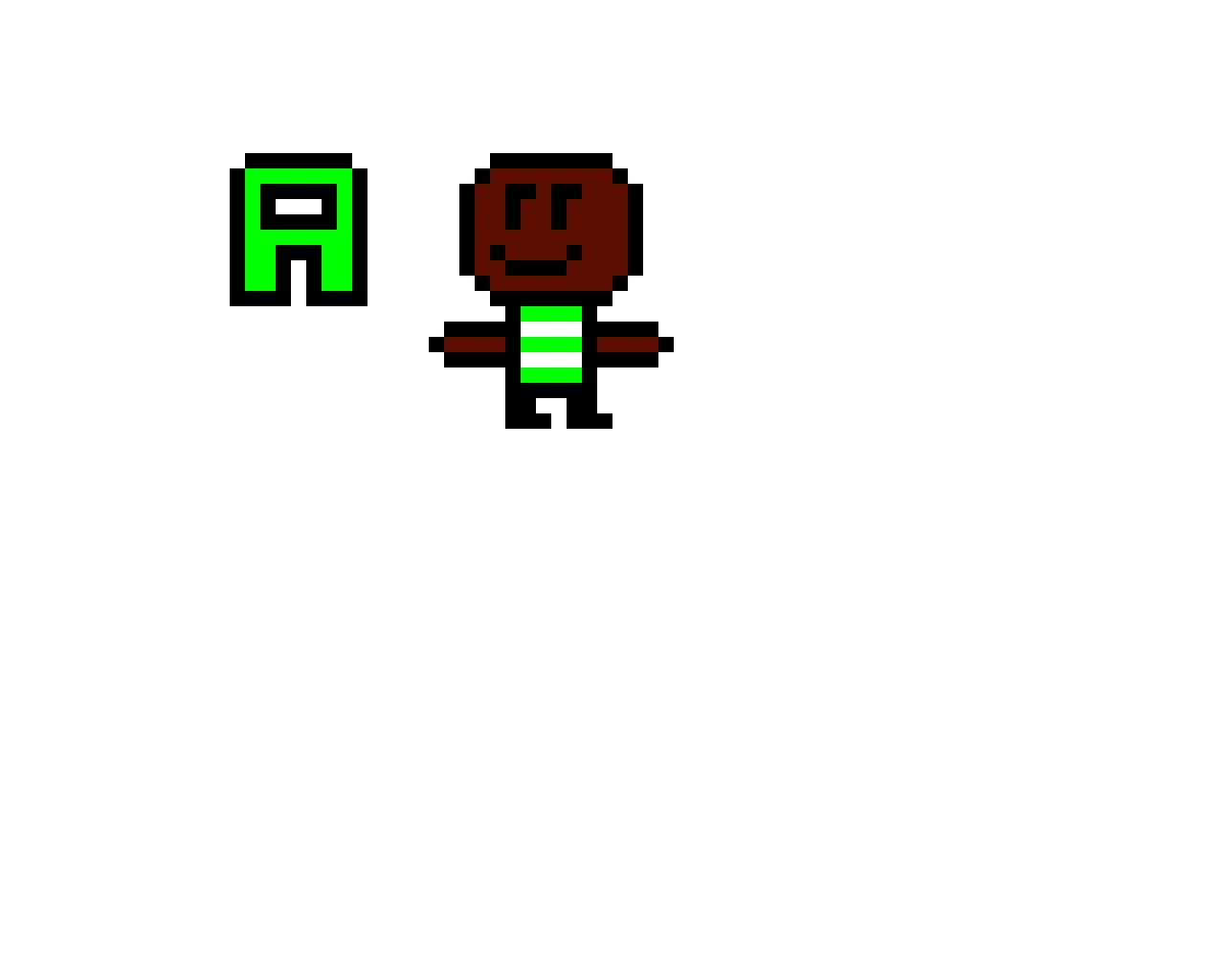 A lime crewmate representing my lime colored shirt in my pixel art style.