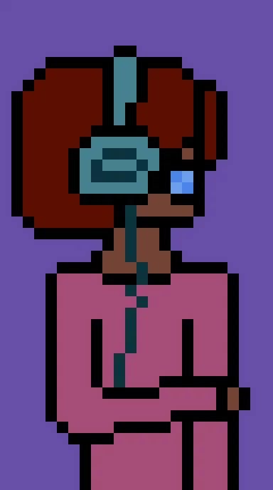 a girl with headphones