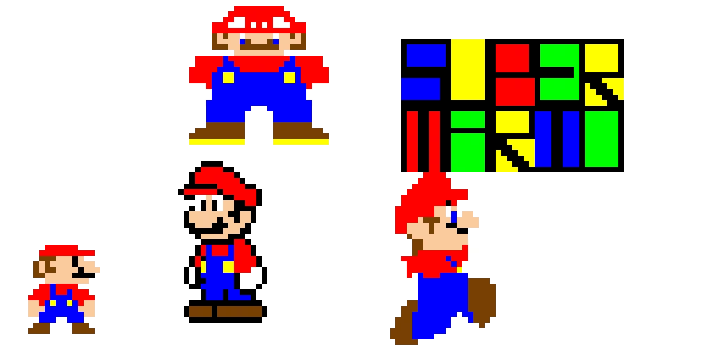 super mario pixel test